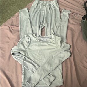 Light Gray Long Sleeve Top and Pants Set